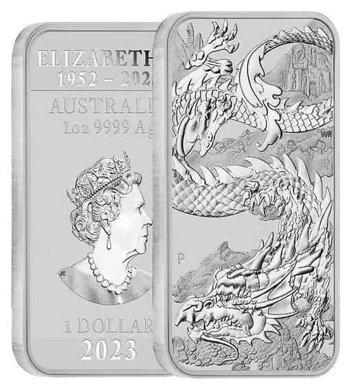 Product Spotlight: 2023 Perth Mint Rectangular Dragon Silver Coin - 1oz | Bulk Bullion