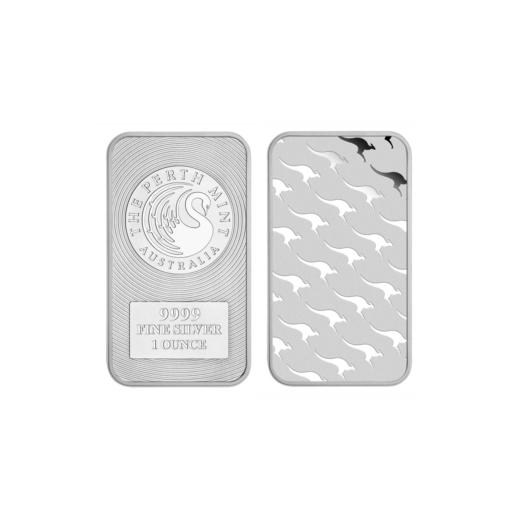 Perth Mint Rectangular Minted Kangaroo Silver Bar - 1oz | Bulk Bullion