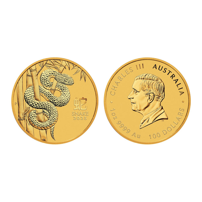 Perth Mint 2025 Lunar Year of The Snake Gold Coins - Australian Lunar Series III