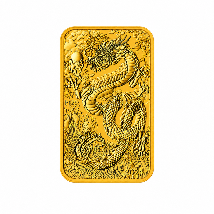 2024 Perth Mint Rectangular Dragon Gold Coin - 1oz | Bulk Bullion