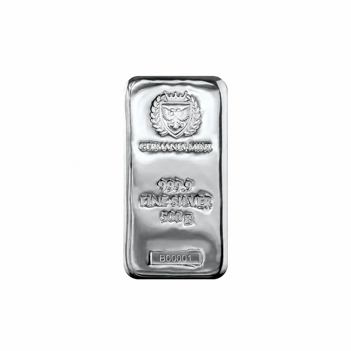 Germania Mint Silver Cast Bar – 500g | Bulk Bullion