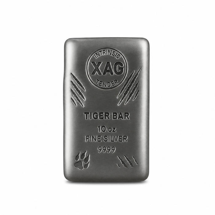 Intrinsic Tender XAG Cast Silver Bullion Bar – 10oz | Bulk Bullion