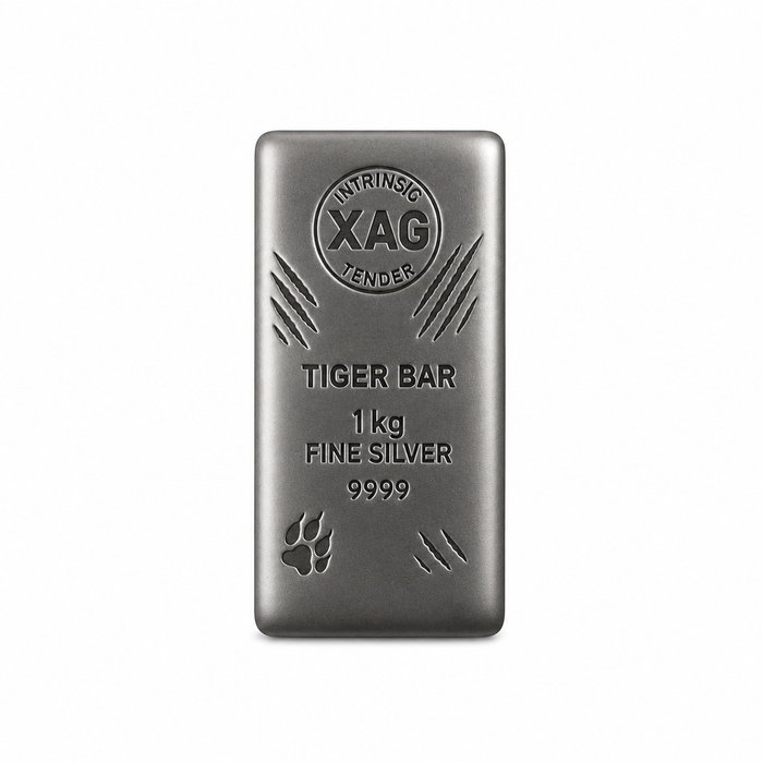 Intrinsic Tender XAG Cast Silver Bullion Bar – 1kg | Bulk Bullion