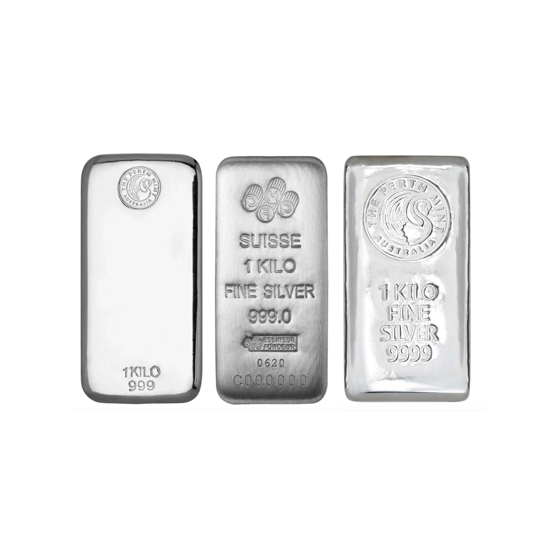 1kg silver cast bullion bar