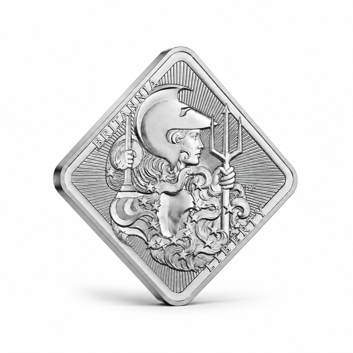 Royal UK Mint Britannia & Liberty Silver Minted Bar - 10oz | Bulk Bullion