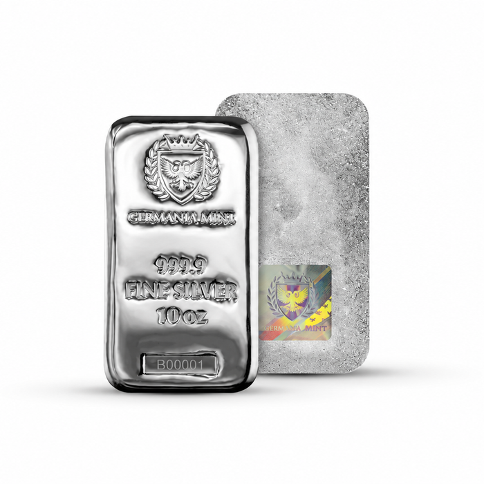 Germania Mint Silver Cast Bar – 10oz | Bulk Bullion