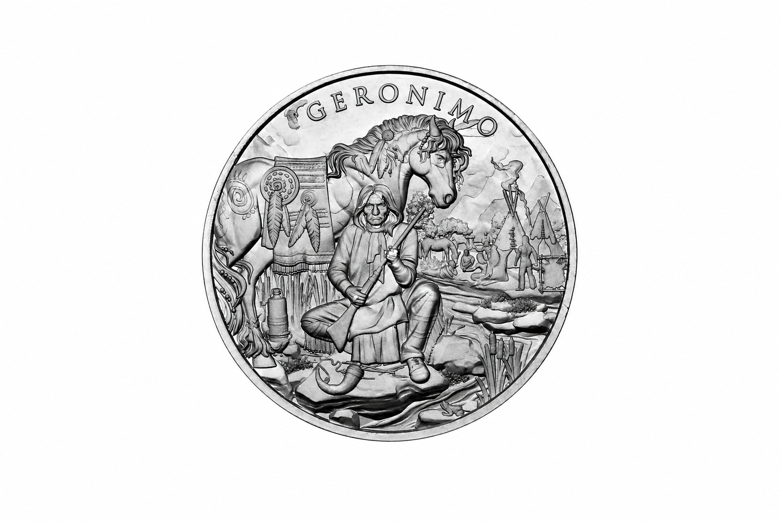 SilverTowne Legendary Warriors Geronimo Silver Round - 1oz | Bulk Bullion