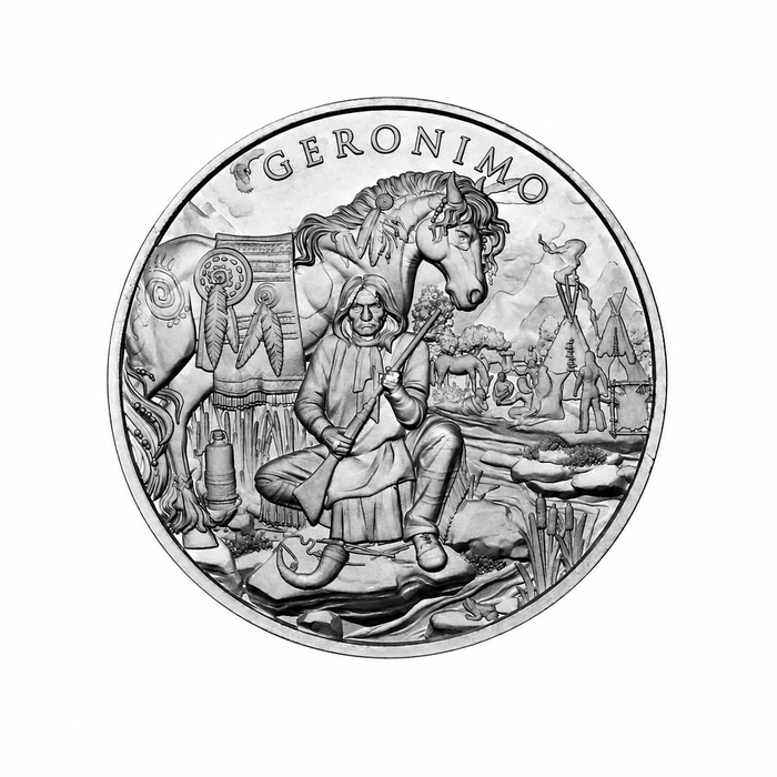 SilverTowne Legendary Warriors Geronimo Silver Round - 1oz | Bulk Bullion