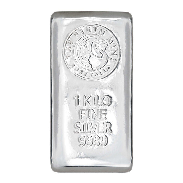 Perth Mint Cast Silver Bullion Bar (NEW DESIGN) - 1kg