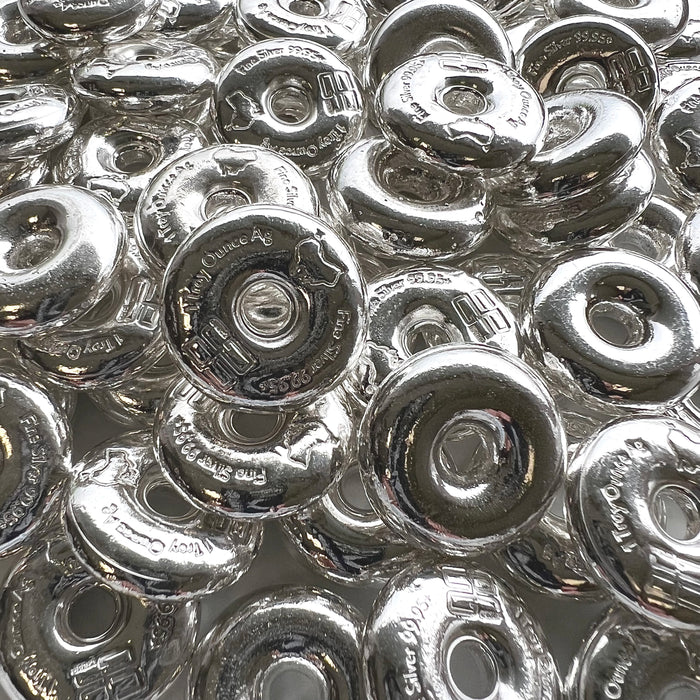 CPG Round Doughnut Cast Silver Bullion Bar - 1oz