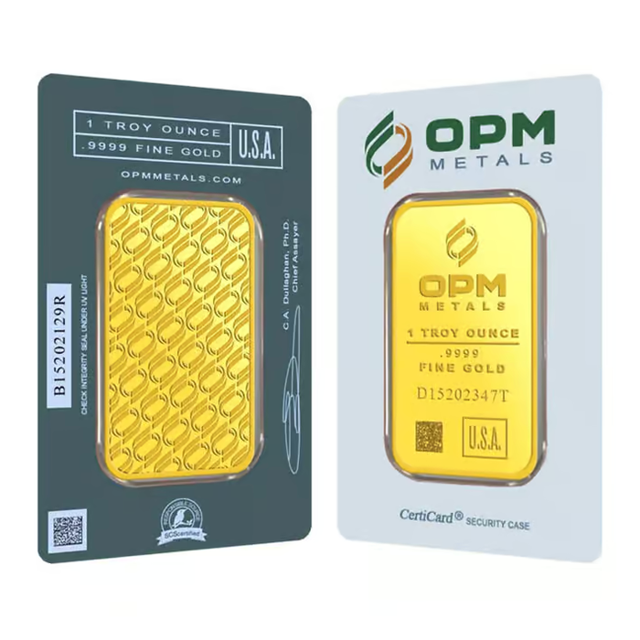 OPM CertiCard Gold Bar - 1oz