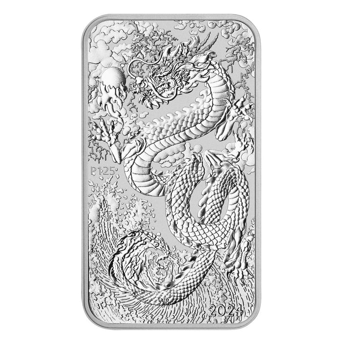 2024 Perth Mint Rectangular Dragon Silver Coin - 1oz