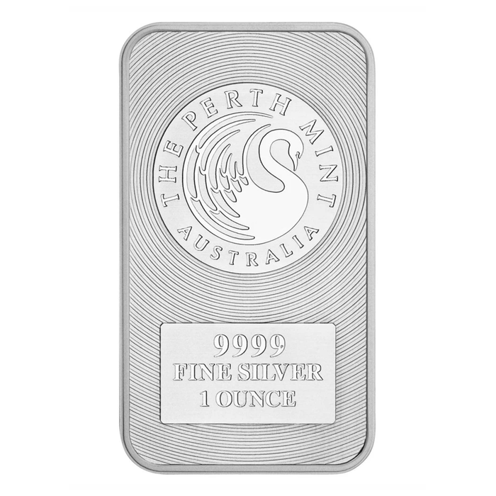 Perth Mint Rectangular Minted Kangaroo Silver Bar - 1oz