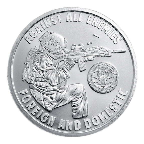 2024 Golden State Mint Silver Shield Against All Enemies Silver Round - 1oz