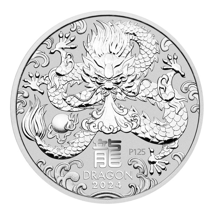 2024 Perth Mint Lunar Dragon Silver Coin - 1/2oz