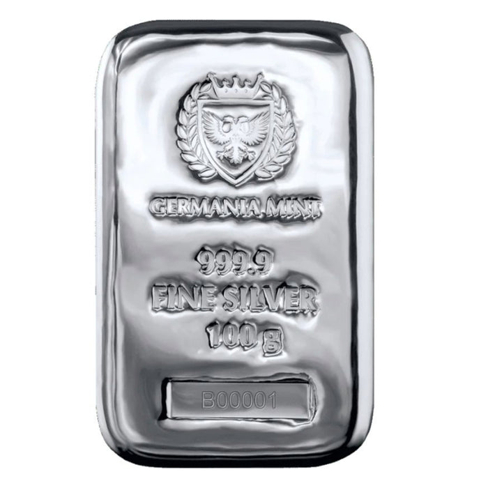 Germania Mint Silver Cast Bar – 100g
