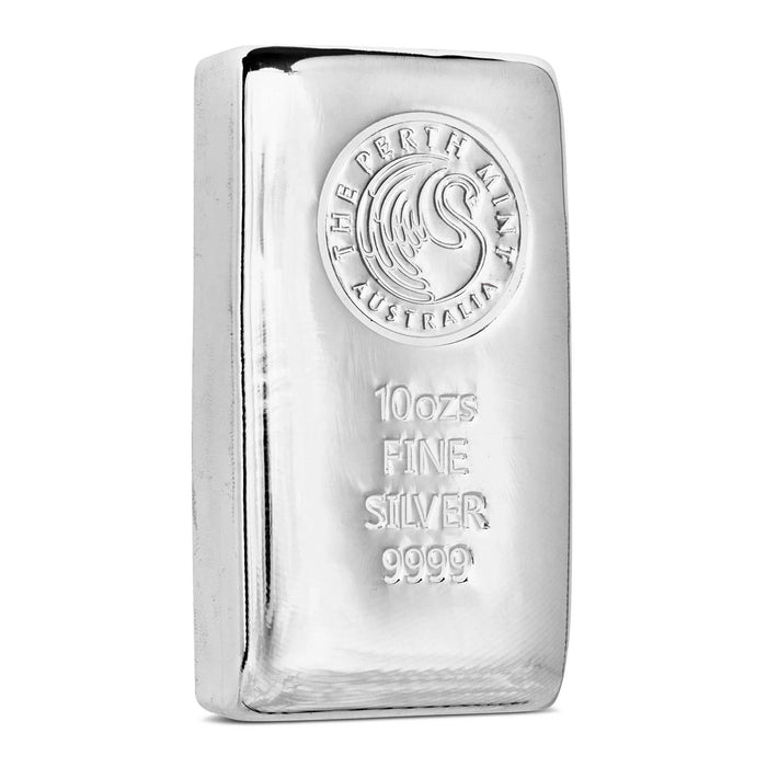 Perth Mint Cast Silver Bullion Bar - 10oz