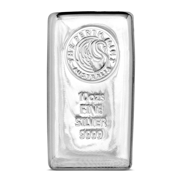 Perth Mint Cast Silver Bullion Bar - 10oz