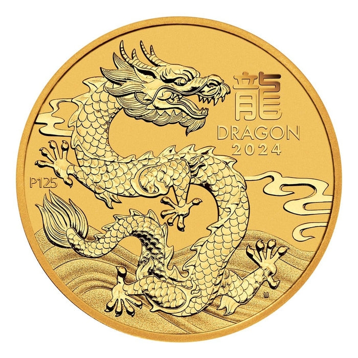 2024 Perth Mint Lunar Dragon Gold Coin - 1/10oz