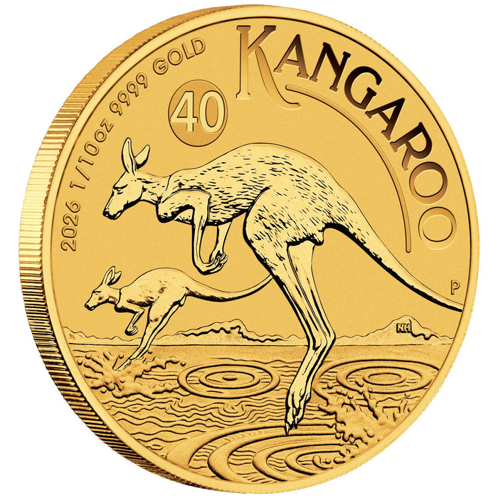 2026 Perth Mint Kangaroo Gold Coin - 1/10oz