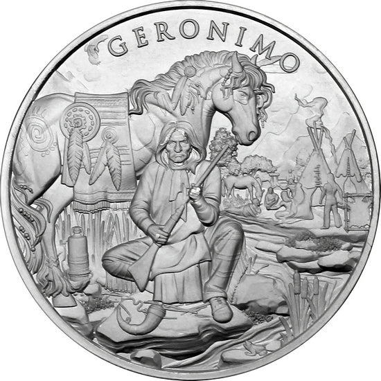 SilverTowne Legendary Warriors Geronimo Silver Round - 1oz