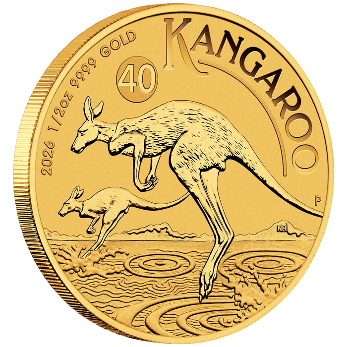 2026 Perth Mint Kangaroo Gold Coin - 1/2oz