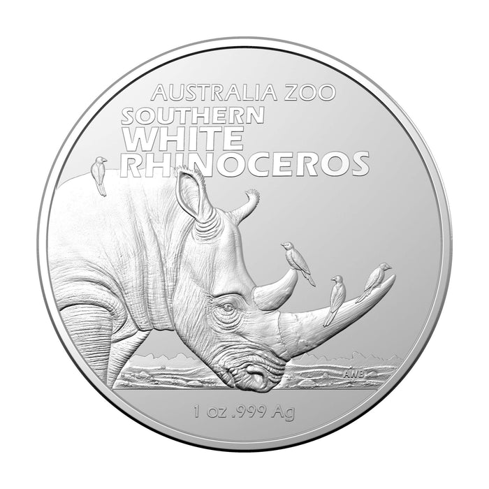 2023 Royal Australian Mint Southern White Rhinoceros Silver Coin - 1oz