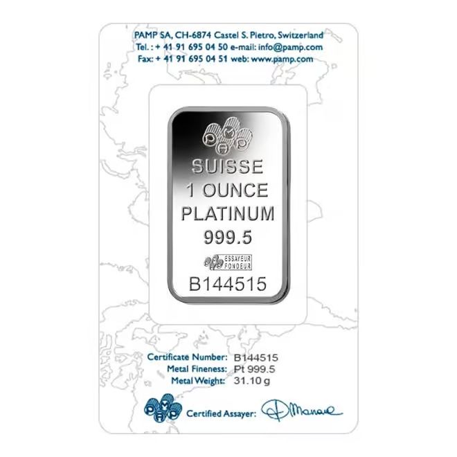 PAMP Suisse Lady Fortuna Platinum Bar - 1oz