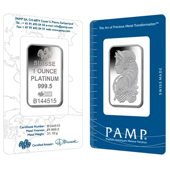 PAMP Suisse Lady Fortuna Platinum Bar - 1oz