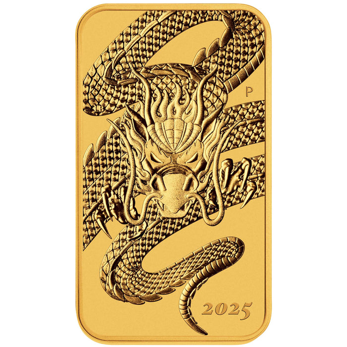 2025 Perth Mint Rectangular Dragon Gold Coin - 1oz