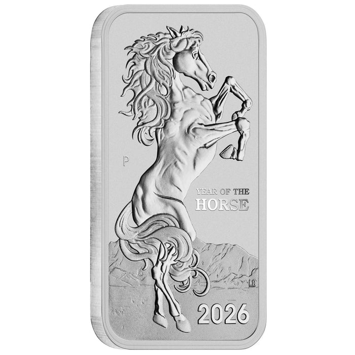 2026 Perth Mint Rectangular Lunar Horse Silver Coin - 1oz