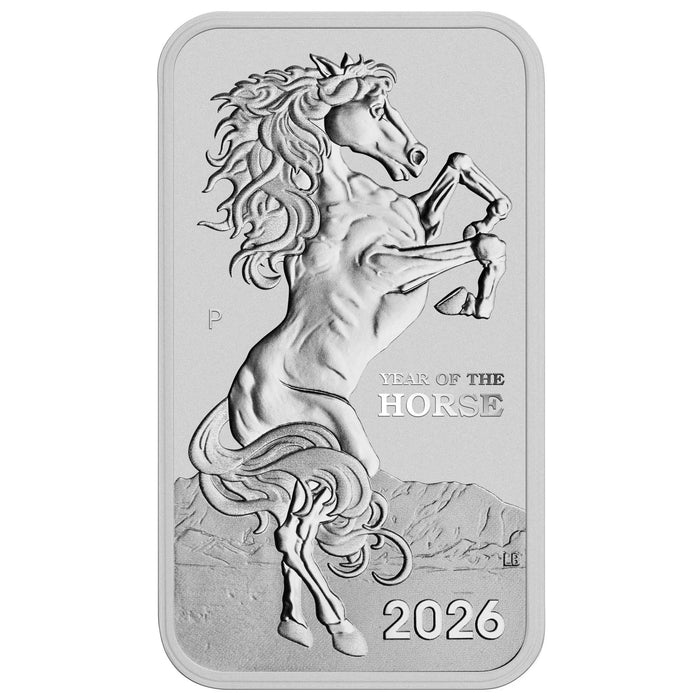 2026 Perth Mint Rectangular Lunar Horse Silver Coin - 1oz