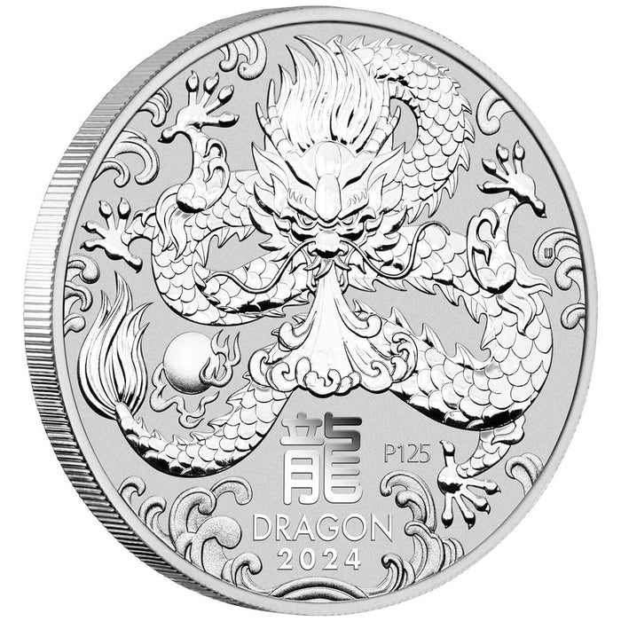 2024 Perth Mint Lunar Dragon Silver Coin - 5oz