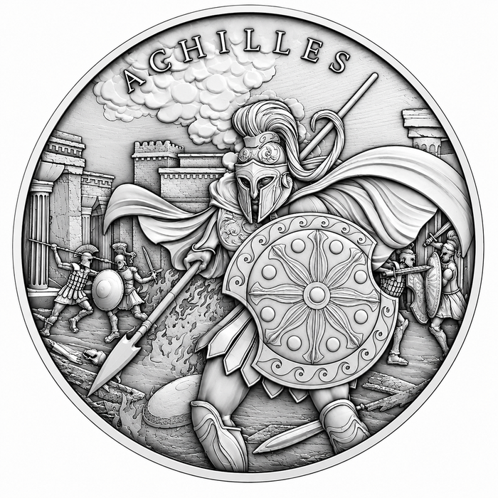 SilverTowne Legendary Warriors Achilles Silver Round - 1oz
