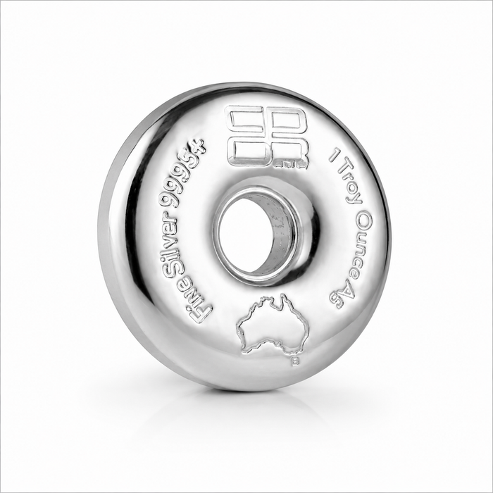 CPG Round Doughnut Cast Silver Bullion Bar - 1oz