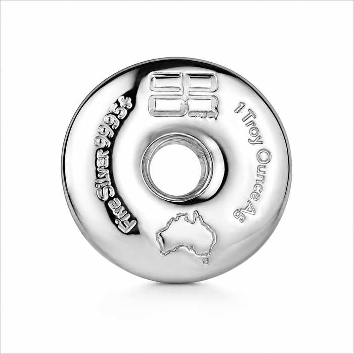CPG Round Doughnut Cast Silver Bullion Bar - 1oz