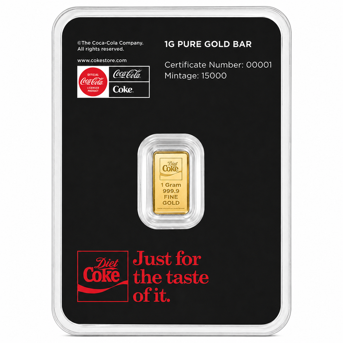 Coca-Cola Diet Coke Gold Minted Bar – 1g