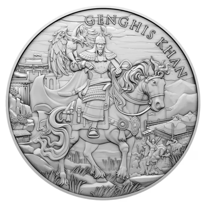 SilverTowne Legendary Warriors Genghis Khan Silver Round - 1oz