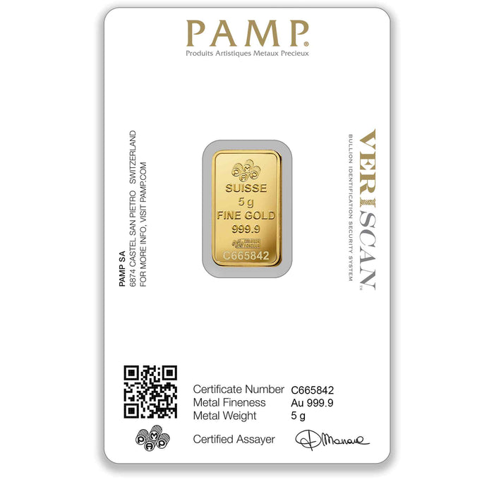 PAMP Suisse Lady Fortuna Gold Minted Bar - 5g