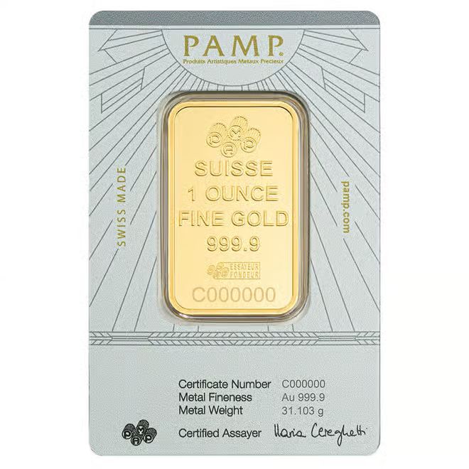 PAMP Suisse Lady of Justice Gold Minted Bar - 1oz