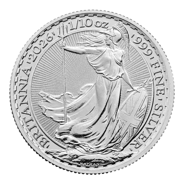 Royal UK Mint Britannia Silver Bullion Coin – 1/10 oz