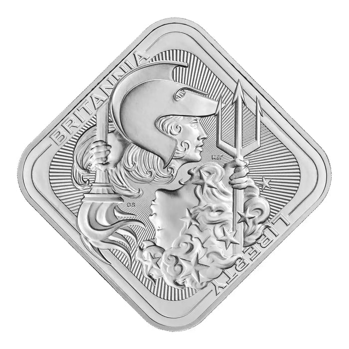 Royal UK Mint Britannia & Liberty Silver Minted Bar - 10oz