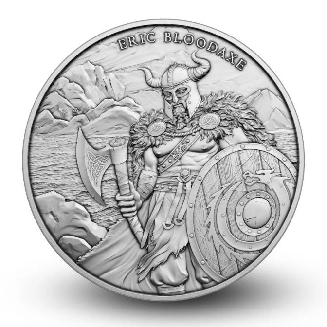 SilverTowne Legendary Warriors Eric Bloodaxe Silver Round - 1oz