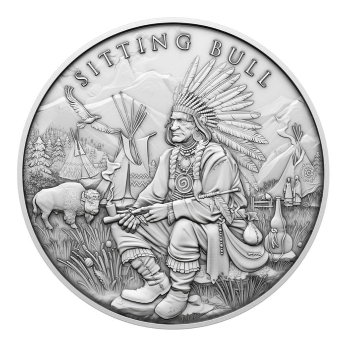 SilverTowne Legendary Warriors Sitting Bull Silver Round - 1oz