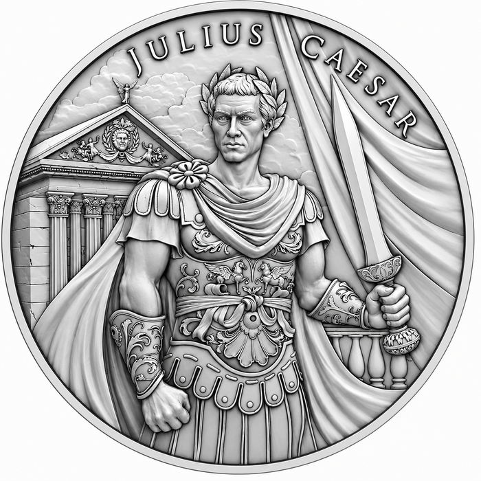 SilverTowne Legendary Warriors Julius Caesar Silver Round - 1oz
