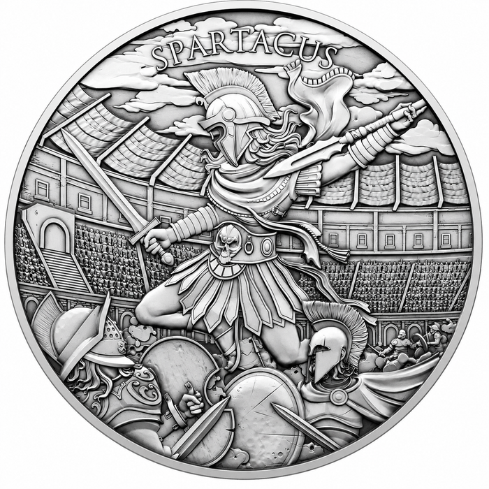 SilverTowne Legendary Warriors Spartacus Silver Round - 1oz