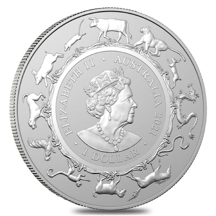 2021 Royal Australian Mint Lunar Ox Silver Coin - 1oz