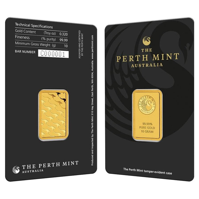 Perth Mint Kangaroo Minted Gold Bar - 10g